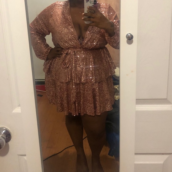 Asos curve sequin layered mini dress - Picture 7 of 7